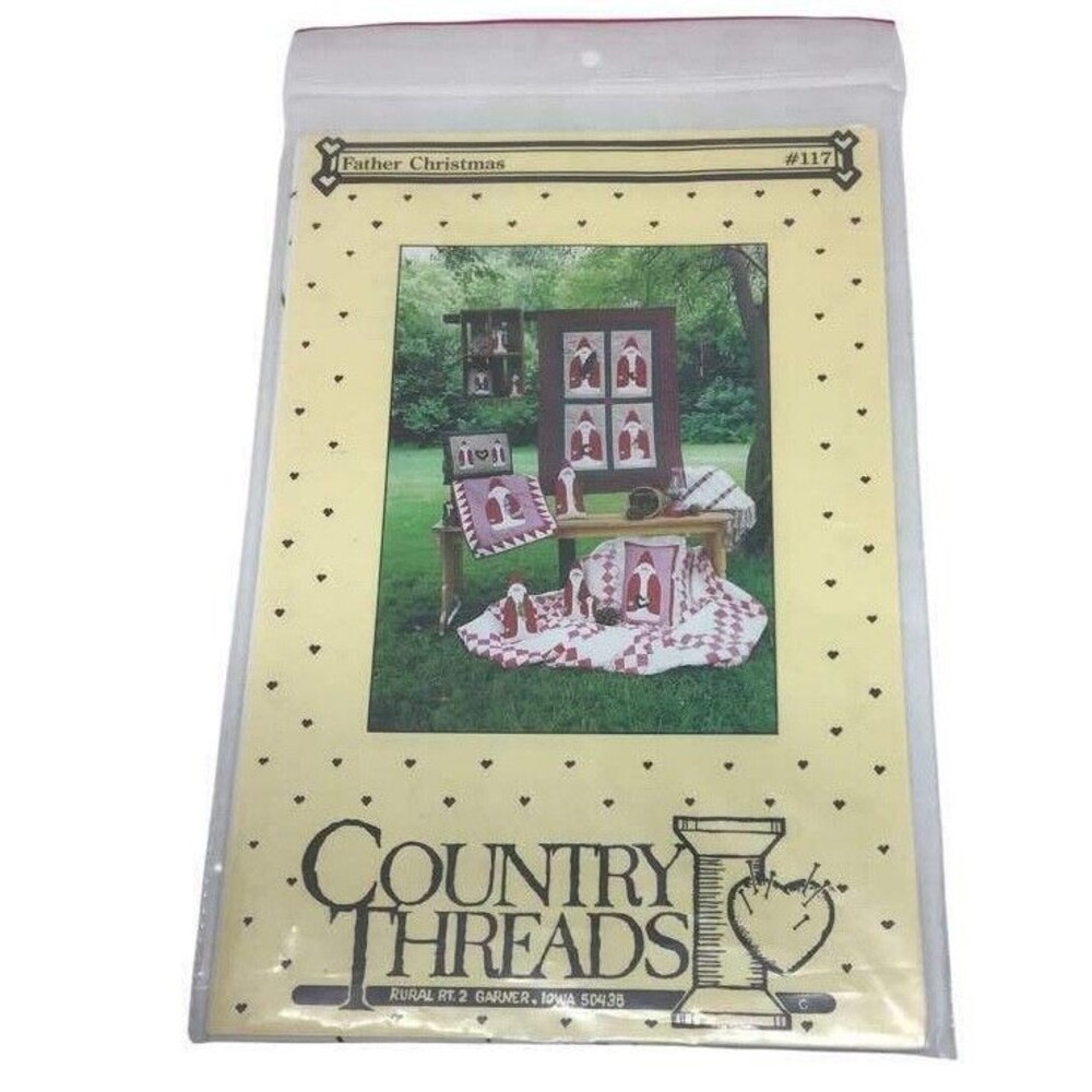 Quilt Father Christmas Pillow Wall Hanging Stuffed Doll Pattern Craft Country